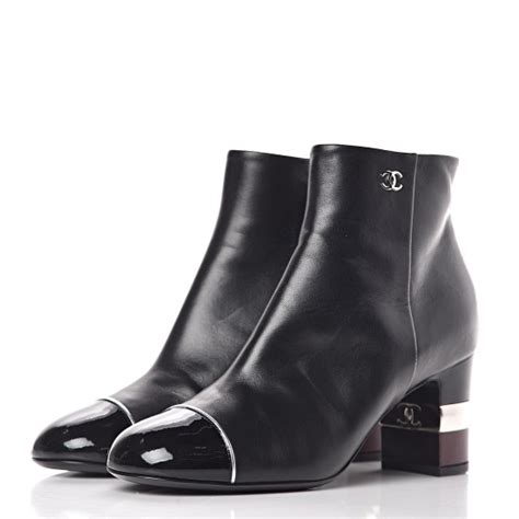 chanel patent calfskin short boots|CHANEL Calfskin Patent Cap Toe Quilted Short Boots 39.